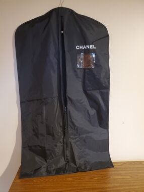 Chanel Garment Bag Black Travel Dress Suit Protector Cover 42"x24" (VS)